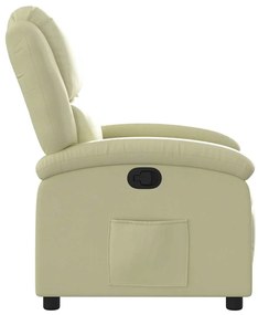 Poltrona reclinável couro genuíno cor creme