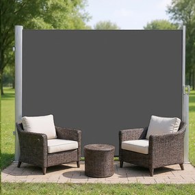 Toldo lateral, cortina lateral extensível 200,1 x 350,1 cm, proteção visual antracite