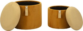 PUFE COM ARMAZENAMENTO BOLZANO 2 PEÇAS Ø 38 X 38-32 X 28 CM AMARELO