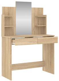 Toucador com espelho 96x39x142 cm cor carvalho sonoma