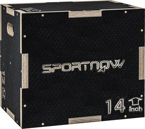 SPORTNOW Caixa Pliométrica Treino Força Casa Ginásio CrossFit Carga 120 kg 3 Alturas Ajustáveis Versátil 40,5x35,5x30,5 cm Preto | Aosom Portugal
