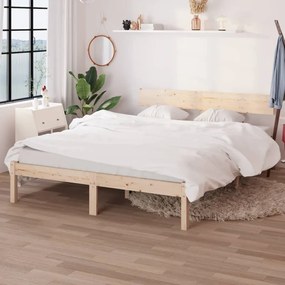 Estrutura de cama pequena casal UK 120x190 cm pinho maciço