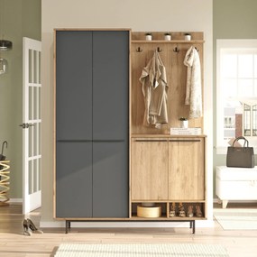 Cabide OS1-SA – Carvalho Antracite – 147,4x195,6x35,5 cm | Tribo Home