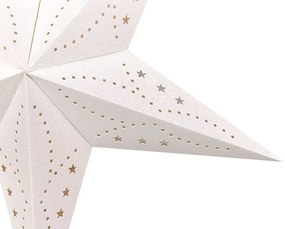 Conjunto de 2 estrelas de papel com LED em branco brilhante 60 cm MOTTI Beliani