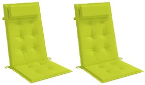 Almofadões p/ cadeira encosto alto 2 pcs oxford verde brilhante