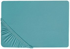 Lençol-capa em algodão turquesa 160 x 200 cm HOFUF Beliani