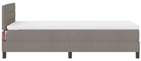 Cama Box com Colchão e LED Taupe 80x200 cm Tecido