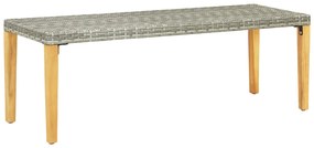 Banco de jardim 80 cm vime PE cinzento