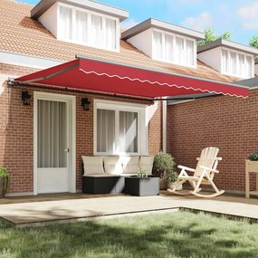 Toldo Retrátil Manual Vermelho 400x300 cm