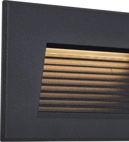 Conjunto de 6 lâmpadas de parede embutidas modernas pretas 11,5 cm Incl. LED IP65 - Trem