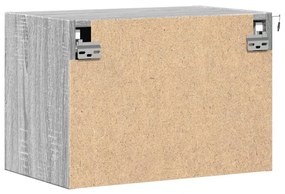 Mesas de cabeceira de parede com luzes LED 2pcs cinzento sonoma