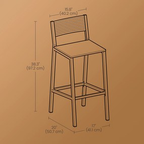 Conjunto de 2 bancos de bar 50,7 x 43,1 x 97,2 cm, cadeiras de bar, cadeiras de cozinha castanho-preto