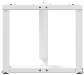 Pés para mesa de centro em forma de T, 2 peças, branco, 50x25x(42-43)