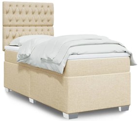 Cama com molas/colchão 80x200 cm tecido cor crème