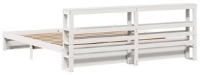 Estrutura de cama c/ cabeceira sem colchão 200x200 cm branco
