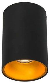 Foco de embutir preto com dourado - Deep