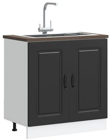 vidaXL Armário baixo lavatório Kalmar 80x46x81,5 cm preto