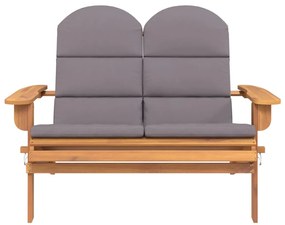 Banco de jardim Adirondack c/ almofadões 126 cm acácia maciça