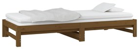 Estrutura sofá-cama de puxar 2x(90x200) cm pinho castanho-mel