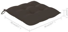 Cadeiras de jantar p/ jardim 3 pcs c/ almofadões acácia maciça