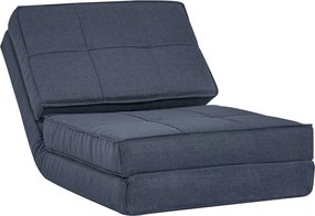 HOMCOM Sofá de Chão Dobrável Poltrona-Cama Cadeira de Chão Reclinável em 5 Posições Sofá-Cama Individual Azul 61 x 73 x 58 cm | Aosom Portugal