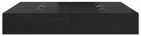 Cama com armazenamento preto e carvalho 180x200 cm