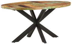 vidaXL Mesa de jantar 160x90x75 cm madeira recuperada maciça