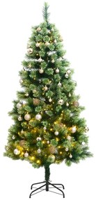 vidaXL Árvore Natal artificial articulada c/ 150 luzes LED+bolas 150cm