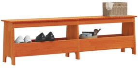 vidaXL Banco de corredor 160x28x45 cm pinho maciço castanho cera
