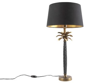 Candeeiro de mesa Art Deco bronze com abajur preto 35 cm - Areka Art Deco