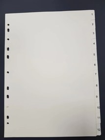 Índice Separador Cartolina Numérico 1 a 12 Classic Marble A4 – Ancor