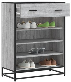 Sapateira 75x38x97,5 cm deriv. de madeira/metal cinzento sonoma
