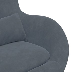 Cadeira Egg vidaXL Veludo Cinza Escuro