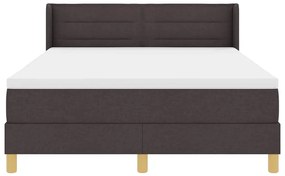 Cama Box Marrom Escuro e Branco 140 x 190 cm Tecido
