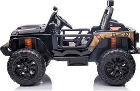 Jipe elétrico para Crianças 24V 4x4 Jeep Monster Rodas de espuma EVA, assento Couro ecológico Preto