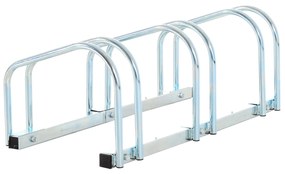 ® Estacionamento 3 bicicletas Aço Prateado 70,5x33x27cm