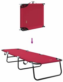 Espreguiçadeira Dobrável 2 pcs Portátil Vermelha Tecido Oxford 600D