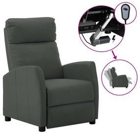 vidaXL Poltrona reclinável elétrica couro artificial cinzento