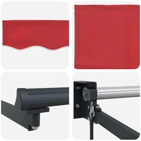 Toldo Retrátil Manual Vermelho 350x250 cm