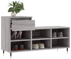 Sapateira - 102x36x60 cm - Derivados de Madeira -  Cinzento Sonoma