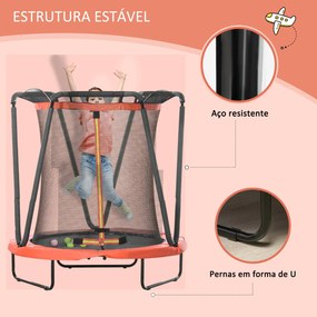 ZONEKIZ Trampolim Infantil Ø140x155 cm Trampolim para Crianças de 3-10