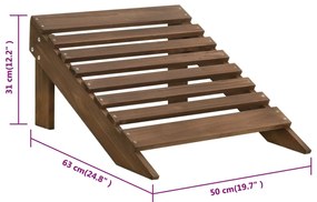 Cadeira de jardim com otomano madeira castanho