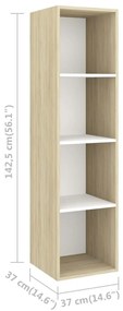 Armários de parede p/ TV 2pcs derivados madeira branco/sonoma