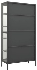 Vitrine 90x40x180 cm vidro temperado e aço antracite