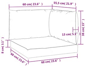 Almofadões p/ móveis paletes 3 pcs tecido oxford vermelho tinto