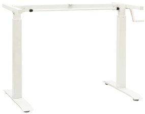 vidaXL Estrutura mesa ajustável em altura com manivela branco