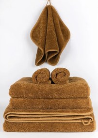 740 gr./m2 Algodão penteado - Jogo 3 toalhas de banho: Mel