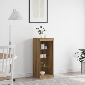 vidaXL Sideboard com Luzes LED Carvalho Artesanal 41x37x100 cm