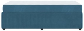 Estrutura de cama com colchão Outros Azul 90 x 190 cm Veludo