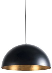 Candeeiro de suspensão industrial preto com dourado 50 cm - Magna Eco